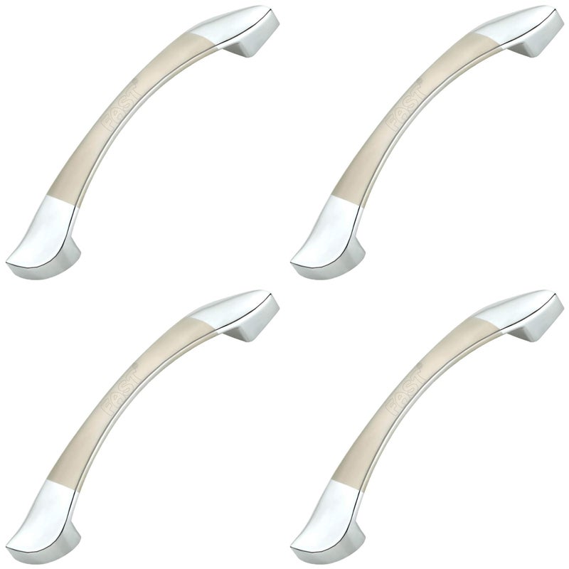 FAST CP Pandadi Chrome Plated and Stainless Steel Silver Finish Furniture Cabinet Pull Handle for Cabinets Door & Drawer 4pcs (96mm 4inch) - Image 3