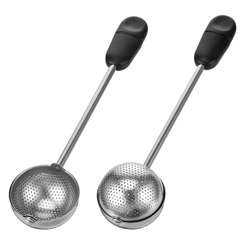 Xyembu 2 PCS Stainless Steel Tea Strainer, Long Handle Twisting Tea Ball, Reusable Loose Leaf Teas Steeper, Long Handle Mesh Twisting Ball for Loose Leaf Teas - Image 1