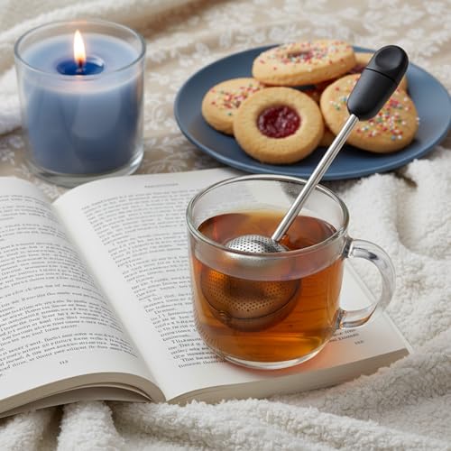 Xyembu 2 PCS Stainless Steel Tea Strainer, Long Handle Twisting Tea Ball, Reusable Loose Leaf Teas Steeper, Long Handle Mesh Twisting Ball for Loose Leaf Teas - Image 3