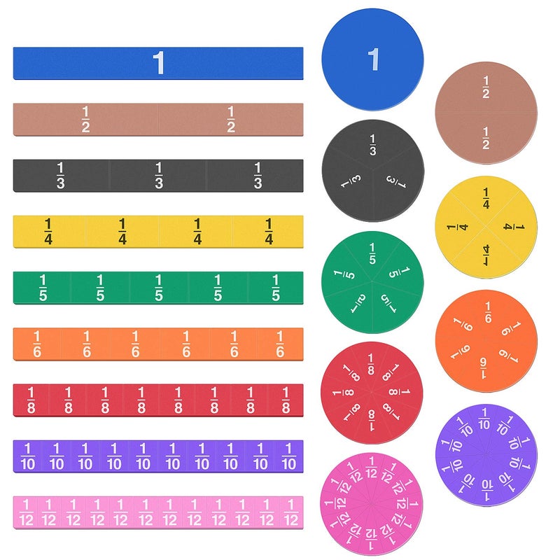 Meetory 102 Pcs Magnetic Fraction Tiles Fraction Circles Math Manipulatives for Teacher Learning Educational Resources Early Math Skills - Image 4