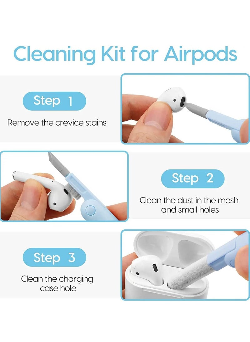 Generic - Cleaner Set 7-in-1, Cleaner Set Laptop Screen Keyboard Earbuds, Earphones For MacBook iPad, iPhone, iPod, Multi-Function Cleaning Pen Brush Tool For Pc MONITOR, Computer, (WITH FREE CLEANER LIQUIDE) - Image 1