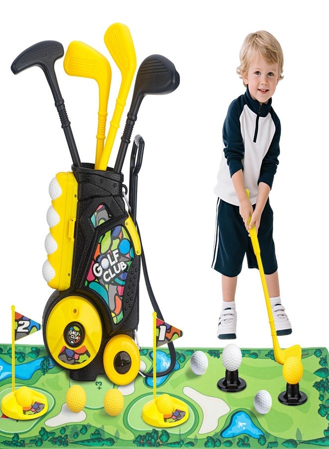 VROGTIK Toddler Golf Set with Wheeled Cart, Kids Golf Clubs Toy with 47.2" Putting Mat, Upgraded Handles, 8 Balls & Training Accessories, Indoor Outdoor Golf Toys for Boys Girls Ages 3-8 - Image 1
