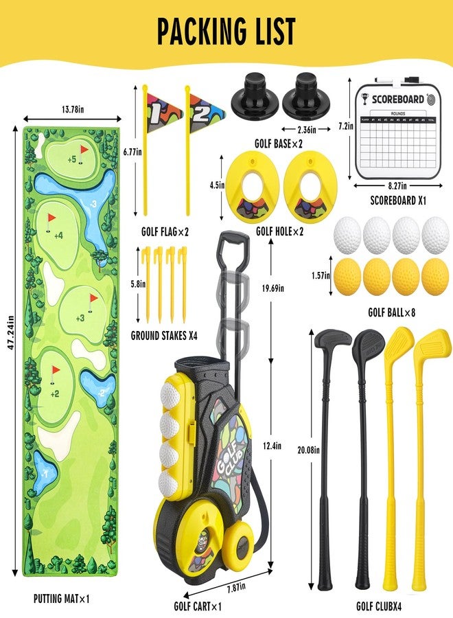 VROGTIK Toddler Golf Set with Wheeled Cart, Kids Golf Clubs Toy with 47.2" Putting Mat, Upgraded Handles, 8 Balls & Training Accessories, Indoor Outdoor Golf Toys for Boys Girls Ages 3-8 - Image 4