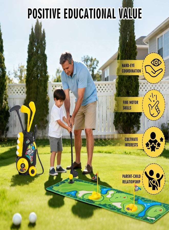 VROGTIK Toddler Golf Set with Wheeled Cart, Kids Golf Clubs Toy with 47.2" Putting Mat, Upgraded Handles, 8 Balls & Training Accessories, Indoor Outdoor Golf Toys for Boys Girls Ages 3-8 - Image 3