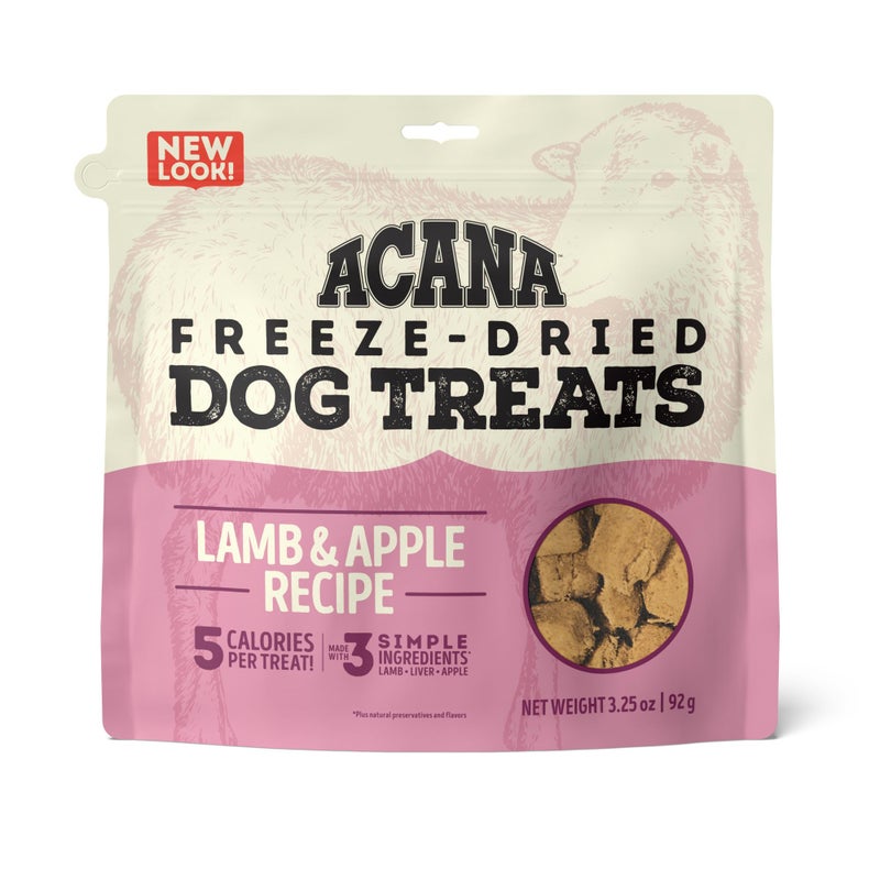 ACANA Singles Grain Free Dog Treats Limited Ingredients & Freeze-Dried Lamb & Apple Recipe 3.25oz Bag - Image 1