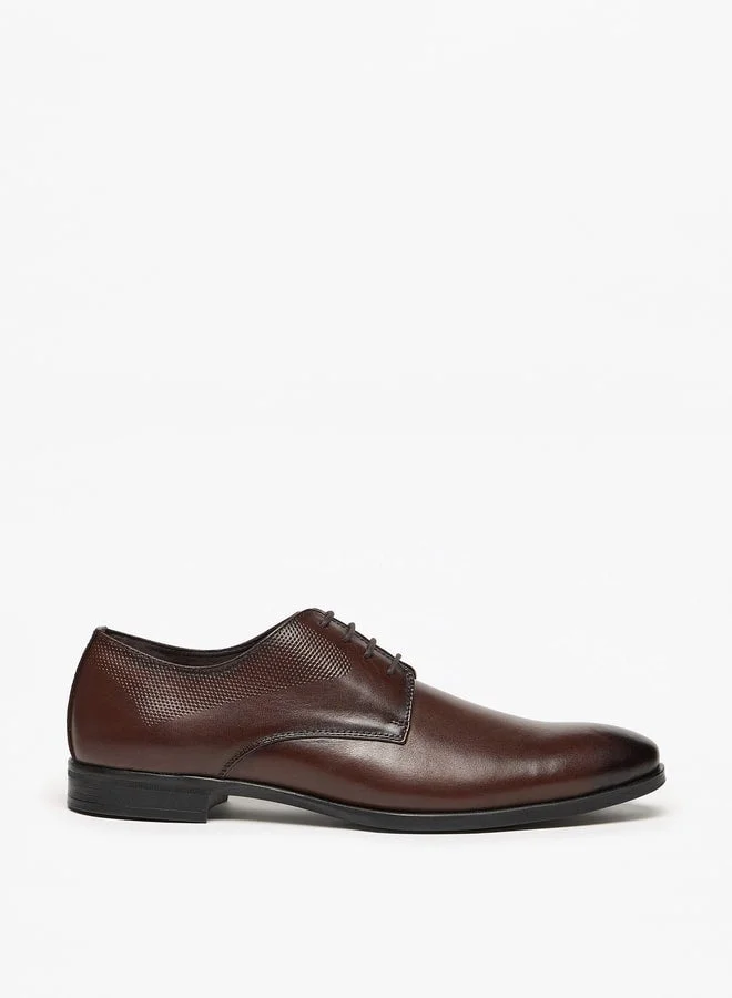 LBL by Shoexpress Solid Derby Shoes with Lace-Up Closure