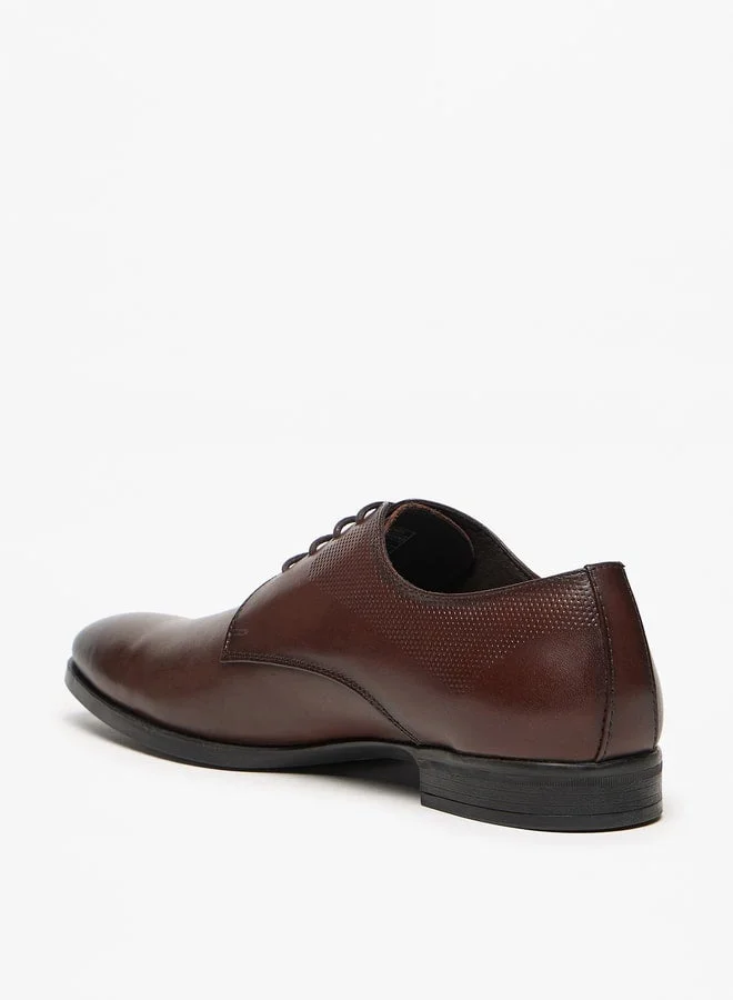 LBL by Shoexpress Solid Derby Shoes with Lace-Up Closure