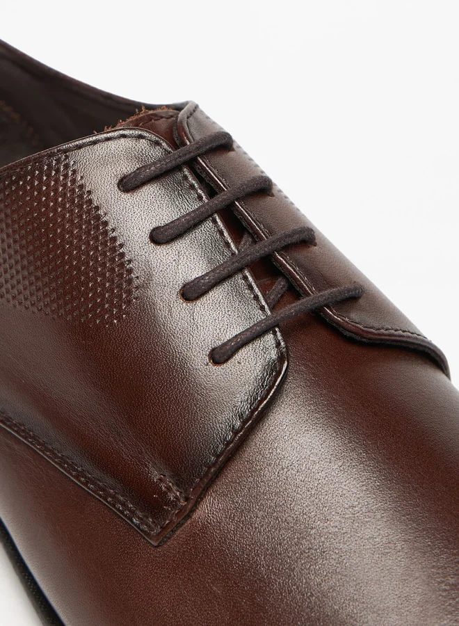 LBL by Shoexpress Solid Derby Shoes with Lace-Up Closure