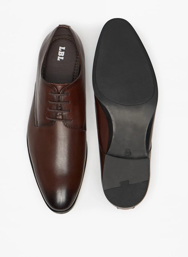 LBL by Shoexpress Solid Derby Shoes with Lace-Up Closure