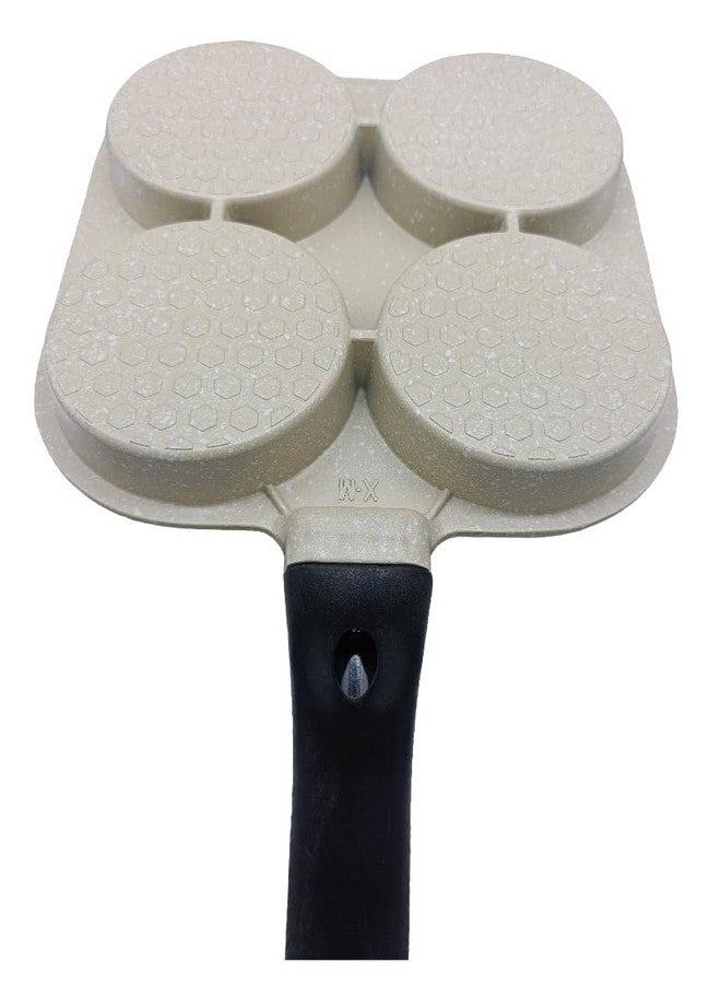 VDNSI 4 Hole Non Stick Egg Frying pan,Multi-Purpose Frying pan for Omelet uttapam,idli Burger Poached Egg Kitchen Breakfast(1pcs) (White) - Image 4