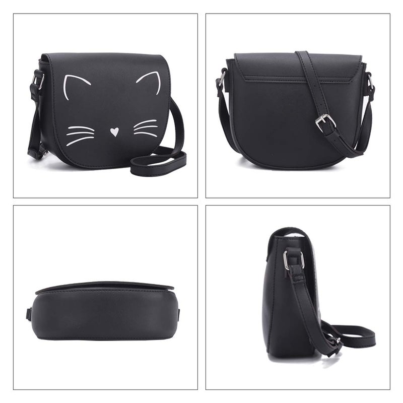 Gladdon Crossbody Bags for Teen Girls Small Fashion Preteen Purses Cat Birthday Gift for Girl Black - Image 2