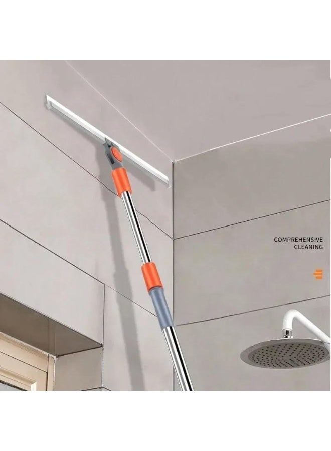 فالمر ممسحة سيليكون سحرية متعددة الاستخدام 2 في 1 لتنظيف الزجاج والأرضيات والحمامات – ممسحة تنظيف منزلية برأس سيليكون عريض 50 سم ومقبض ستانلس ستيل قابل للتعديل بطول 100 سم، ممسحة أرضية دوارة بزاوية 180 درجة لإزالة الماء والشعر والأوساخ بسهولة – أداة تنظيف احترافية للمنزل والمطبخ والحمام - Image 3