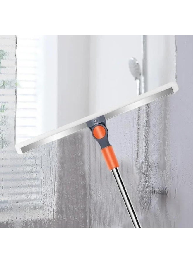 فالمر ممسحة سيليكون سحرية متعددة الاستخدام 2 في 1 لتنظيف الزجاج والأرضيات والحمامات – ممسحة تنظيف منزلية برأس سيليكون عريض 50 سم ومقبض ستانلس ستيل قابل للتعديل بطول 100 سم، ممسحة أرضية دوارة بزاوية 180 درجة لإزالة الماء والشعر والأوساخ بسهولة – أداة تنظيف احترافية للمنزل والمطبخ والحمام - Image 2