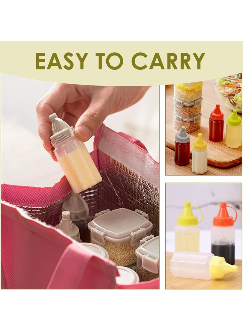 Oasisgalore Squeeze sauce containers, mini sauce containers, salad dressing squeezers, leak-proof design, refillable for use, can be used with screw caps  - Image 5