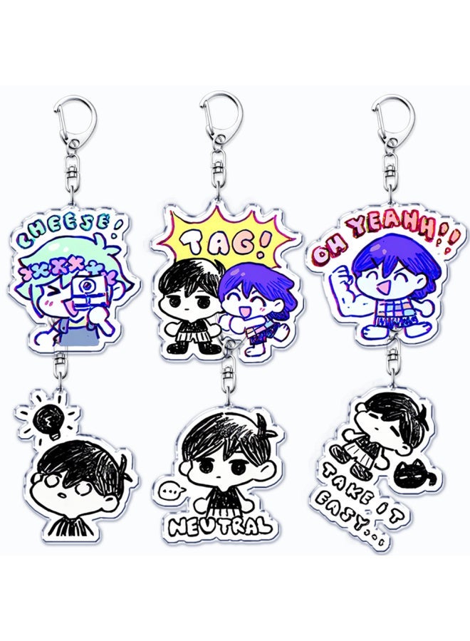 Generic Hot Omori Game Keychain for Accessories Bag Basil Kel Hero Aubrey Omocat Sunny Key Chain Ring Keyring Jewelry Fans Friends Gifts-Color:27-Ships From:CHINA  - Image 2