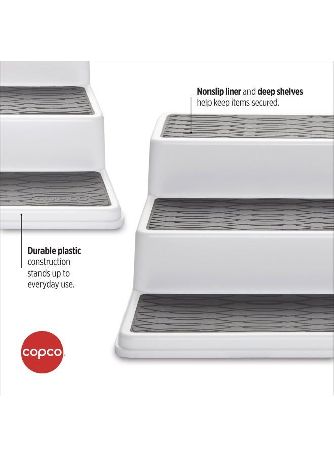 Copco 5257350 Non-Skid 3-Tier Spice Pantry Kitchen Cabinet Organizer, 2 Pack, Grey 2, 10-Inch - Image 3