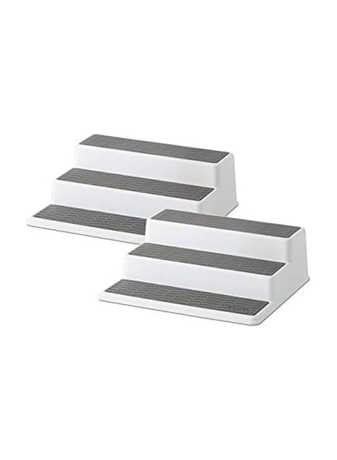 Copco 5257350 Non-Skid 3-Tier Spice Pantry Kitchen Cabinet Organizer, 2 Pack, Grey 2, 10-Inch - Image 1