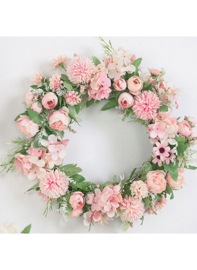 Generic Artificial Flower Wreath Door Hanging Light Pink 20 x 10 x 20cm  - Image 2