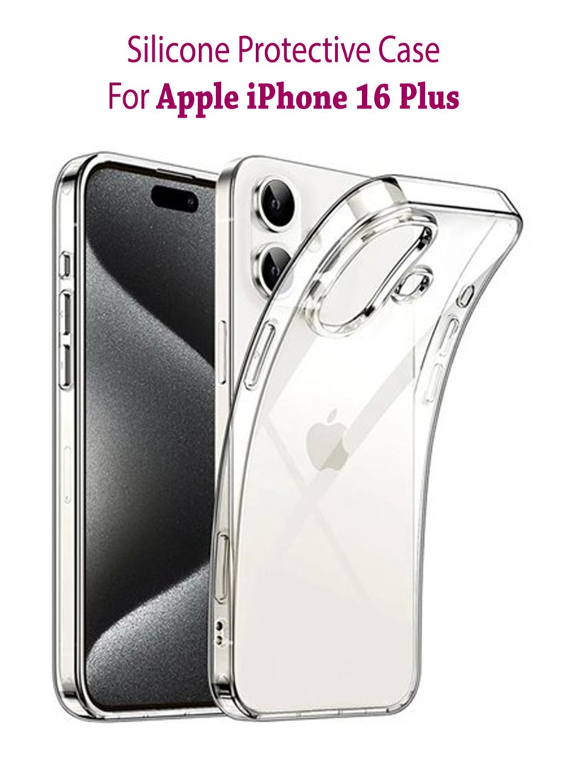 Waldic - Apple iphone 16 Plus Silicone Protective Back Case Cover For Apple iphone 16 Plus - Clear - Image 1