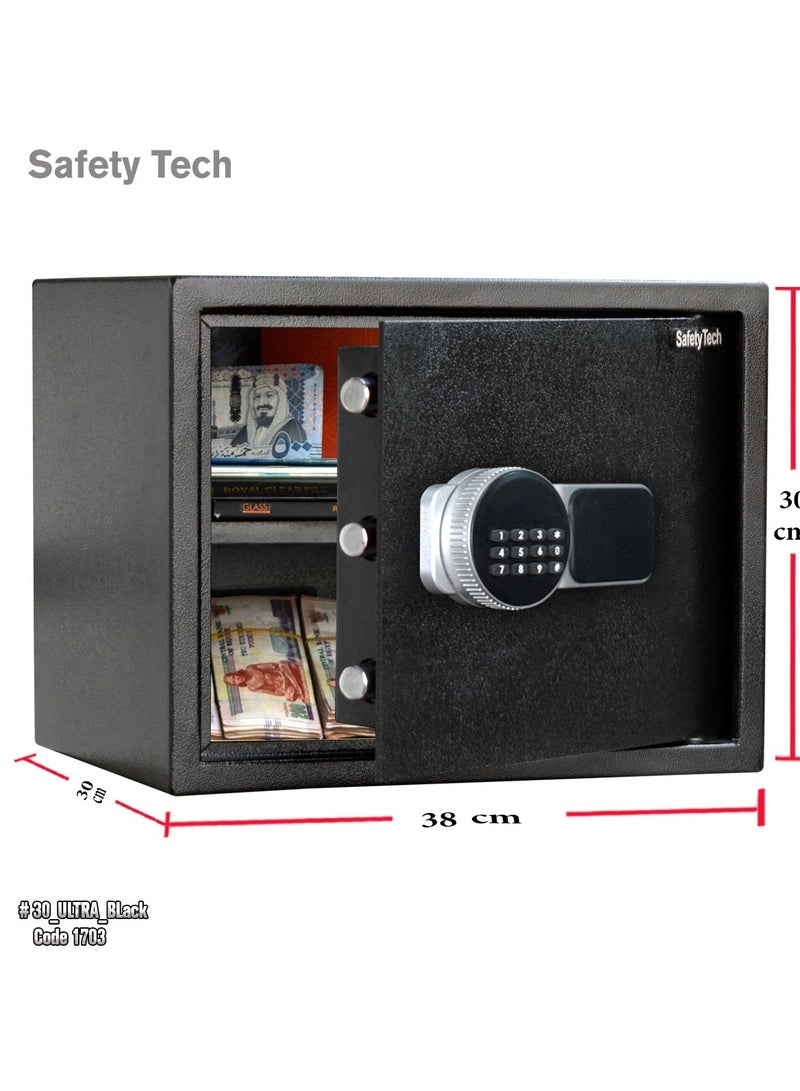 Safety Tech Electronic safe with a new and distinctive design and a triple lock system, size 30*38*30 cm  - Image 2