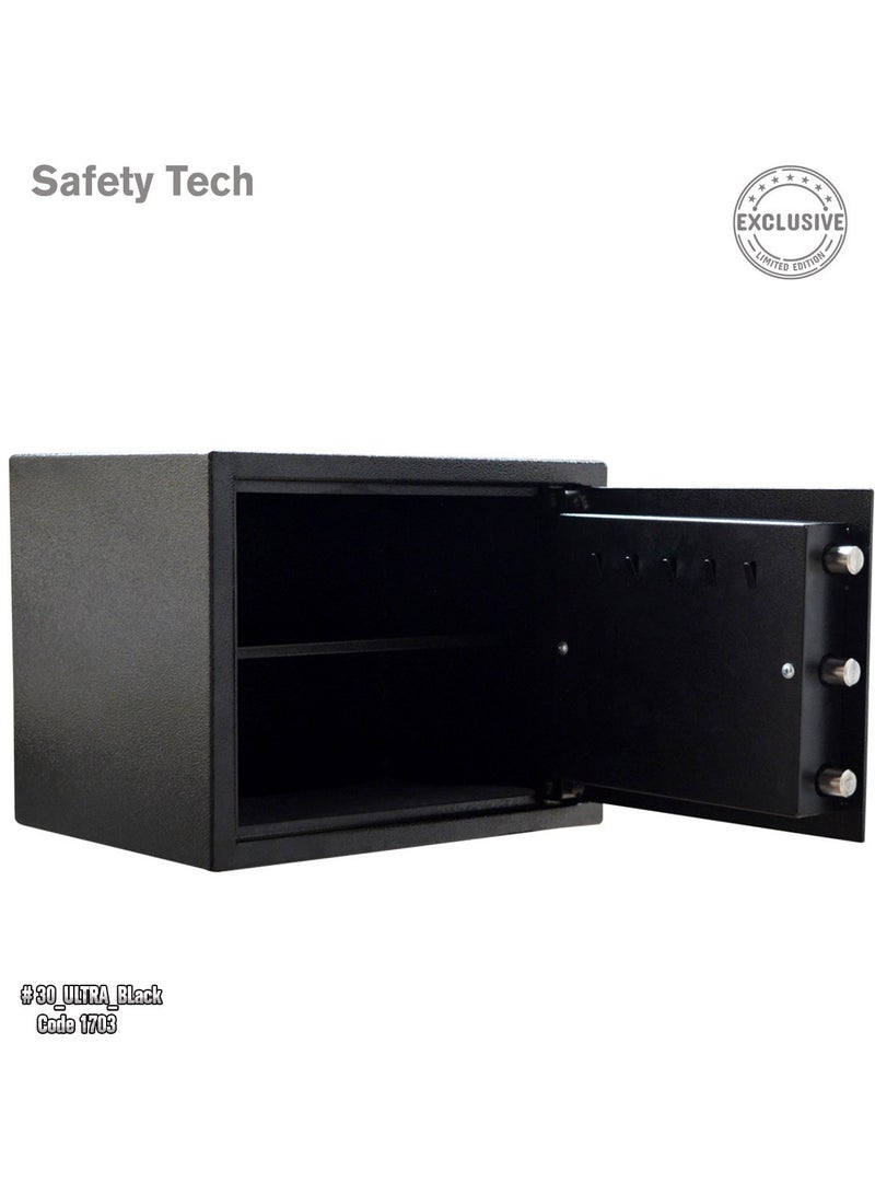 Safety Tech Electronic safe with a new and distinctive design and a triple lock system, size 30*38*30 cm  - Image 3