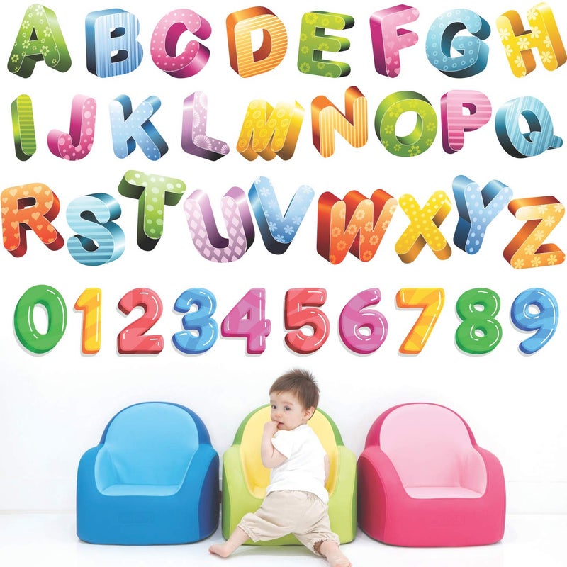 StickMe 'Colourful Glittering Alphabets Kids Learning Education Nursery Pre School Kinder Garden Wall Sticker' -SM472 (Multi Colour, Vinyl - 150cm X 150 cm) - Image 5