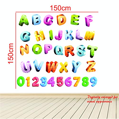StickMe 'Colourful Glittering Alphabets Kids Learning Education Nursery Pre School Kinder Garden Wall Sticker' -SM472 (Multi Colour, Vinyl - 150cm X 150 cm) - Image 3