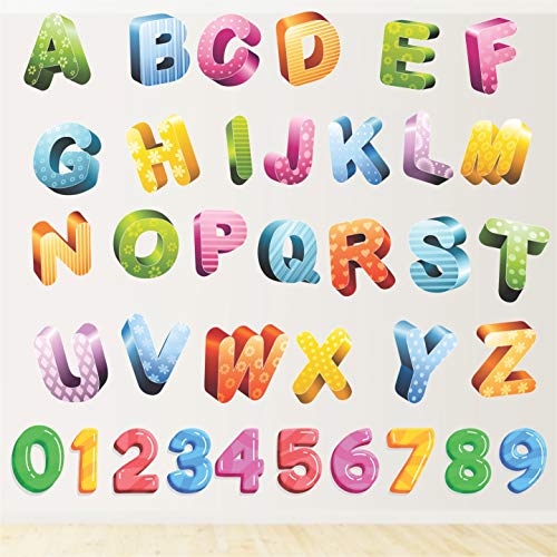 StickMe 'Colourful Glittering Alphabets Kids Learning Education Nursery Pre School Kinder Garden Wall Sticker' -SM472 (Multi Colour, Vinyl - 150cm X 150 cm) - Image 2
