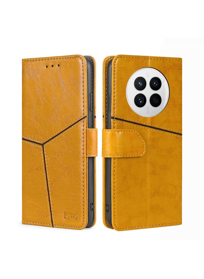 اس-توب جراب هاتف Huawei Mate 50 من الجلد بخياطة هندسية - Image 1