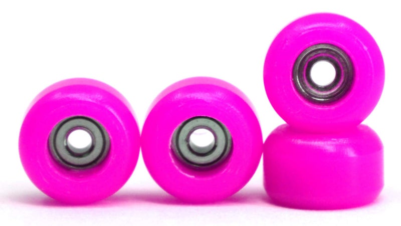 Teak Tuning CNC Polyurethane Fingerboard Bearing Wheels Pink Set of 4 Wheels Durable Material with a Hard Durometer - Image 2