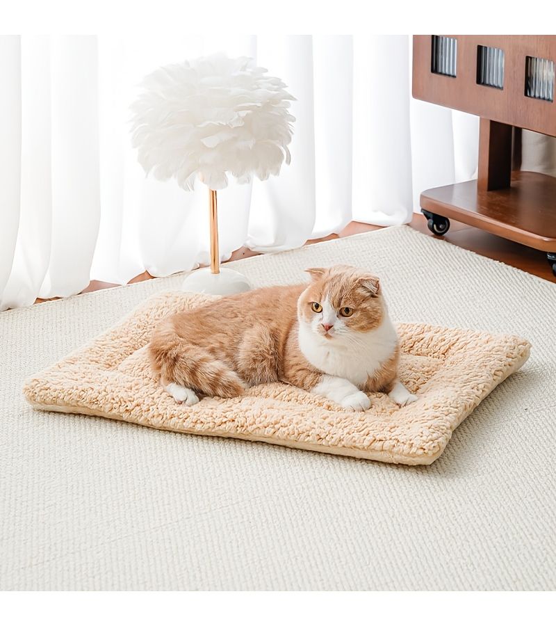 Grey XL Dual Sided Super Soft Faux Lamb Pet Bed Pad All Season Wear Resistant Easy Clean Cat Dog Bed - Image 1