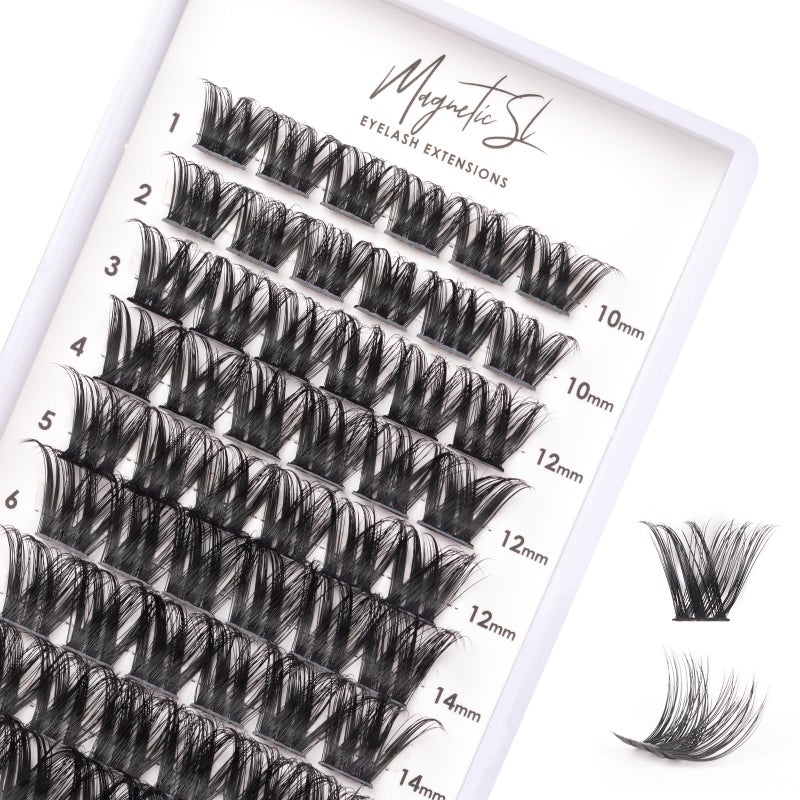 Magnetic SL Cluster Lashes 72 Individual Lashes Clusters Eyelash Extensions False Eyelashes DIY Lash Extension Reusable False Eyelashes Natural Look Mix 10-16mm-DM27 - Image 1