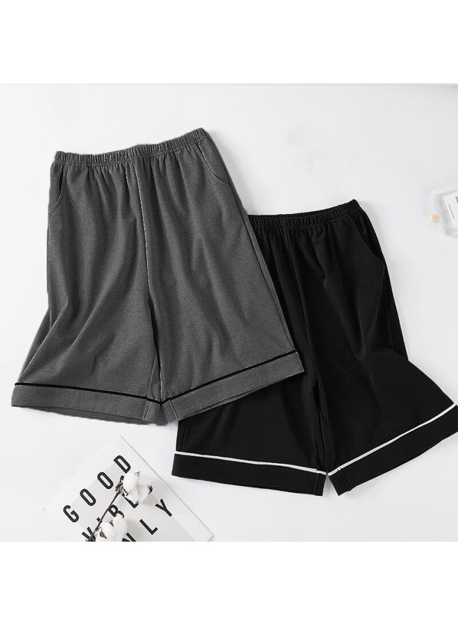 LANG SHA Langsha Men's Cotton Five-point Pajama Pants Summer Thin 5a Antibacterial Big Underpants Breathable Loose Fit Shorts Home Wear Pants - Image 2
