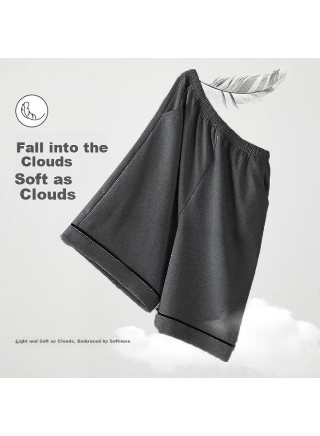 LANG SHA Langsha Men's Cotton Five-point Pajama Pants Summer Thin 5a Antibacterial Big Underpants Breathable Loose Fit Shorts Home Wear Pants - Image 3