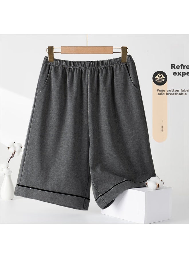 LANG SHA Langsha Men's Cotton Five-point Pajama Pants Summer Thin 5a Antibacterial Big Underpants Breathable Loose Fit Shorts Home Wear Pants - Image 1