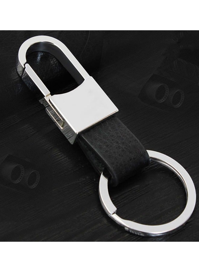 GUSGU Zinc Alloy Key Chain with Leather Heavy Duty Car Keychain with Ring Key Holder for Men and Women, 3 Pack(Black/Brown) - Image 4