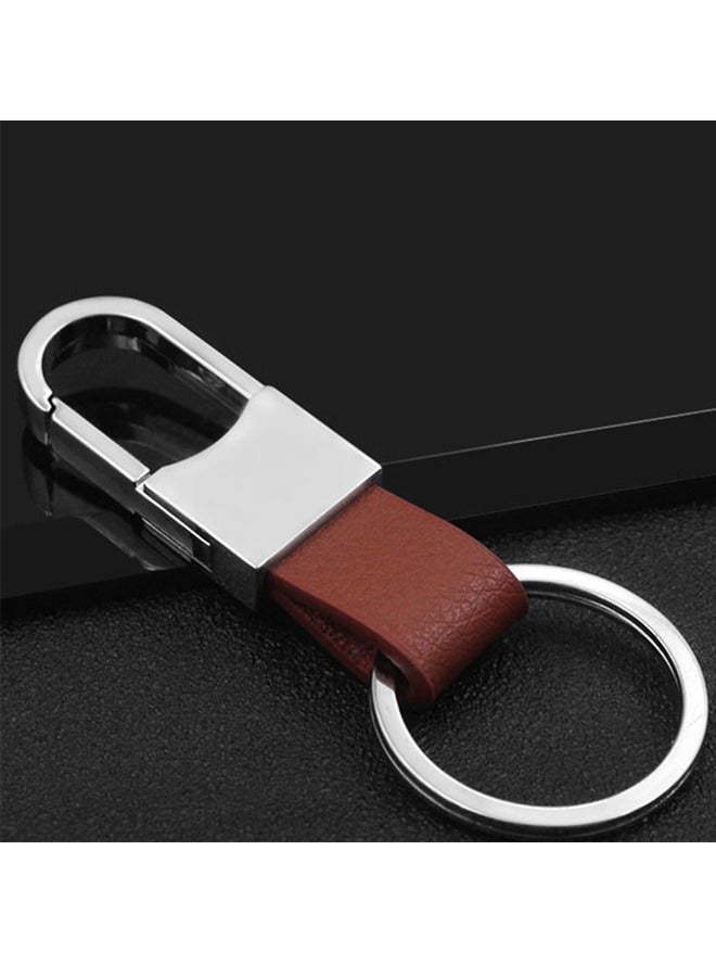 GUSGU Zinc Alloy Key Chain with Leather Heavy Duty Car Keychain with Ring Key Holder for Men and Women, 3 Pack(Black/Brown) - Image 5