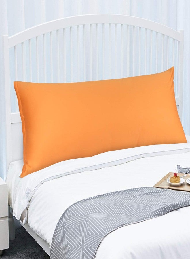 PiccoCasa Body Pillow Cover - Soft Wrinkle Cotton - 300 Thread Count - Breathable Body Pillow Case, 20 x 48, Orange - Image 3