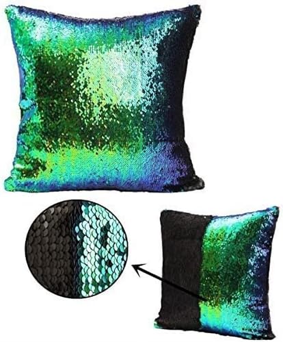 MOCOFO 4 Pack Glitter Sequins Pillow 16X16 Decorative Pillow Cover Sequin Pillowcase Magic for Party Sofa Couch Car - Image 3