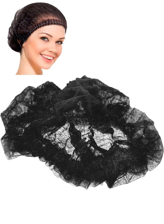 Gesalife 200 Pieces Disposable Shower Caps Non Woven Mob Hair Net 19 Inch Black and Blue Combo - Image 2