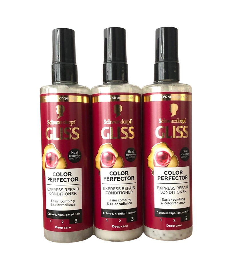 GLISS Hair Repair Leave-in Conditioner, Color Guard Express Repair for Colored or Highlighted Hair, 6.8 Ounces (Pack of 3) - Image 1