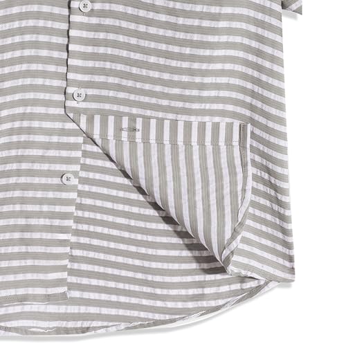 CAVIO Boys Cotton Full Sleeves Striped Pattern Casual Shirt & T-Shirt Grey - Image 4