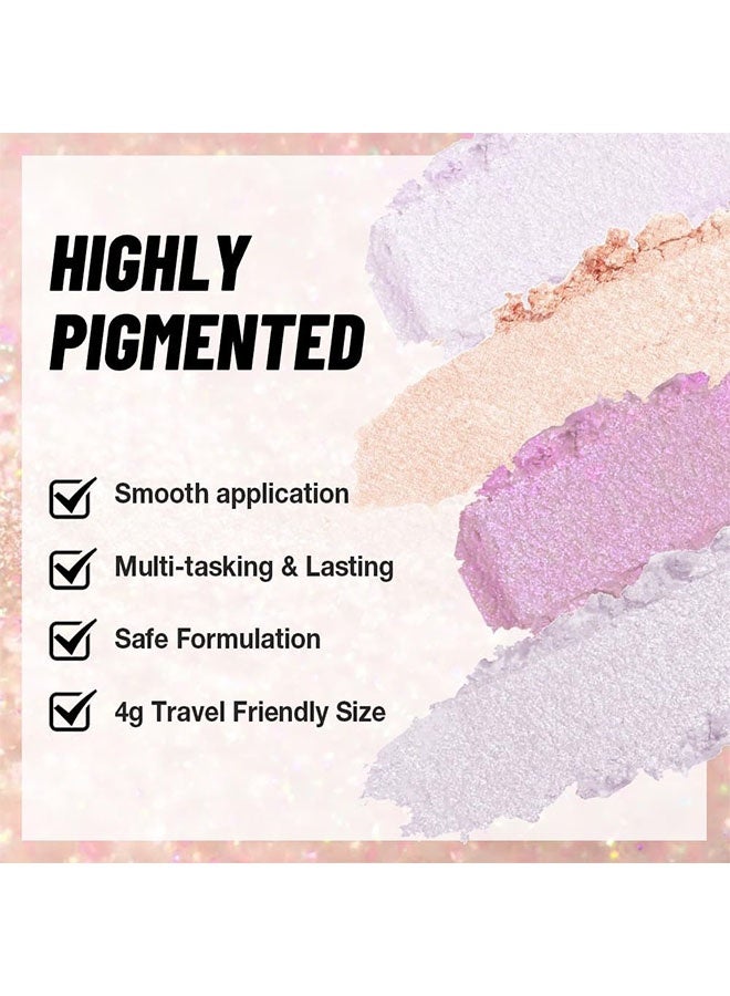 ديكالو لوحة ظلال العيون بالتأثير الثلاثي الأبعاد، ظلال عيون معدنية مائية بتدرجات الألوان المتغيرة، مضيء داخلي للزاوية الداخلية للعين، ظل عيون كريمي صغير بنفسجي بتأثير قزحي ماكياج الجنية #02 الشفق - Image 5