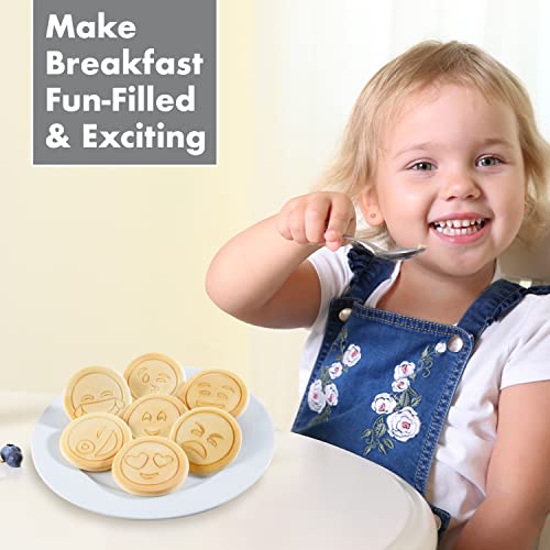 Good Cooking NonStick Emoji Smiley Face Pancake Pan w 7 Fun Mini Faces- Large Skillet Griddle Stovetop Makers- Pan Cakes for Kids Holiday Breakfast, Brunch Parties, Birthday Xmas Stocking Stuffer Gift - Image 5