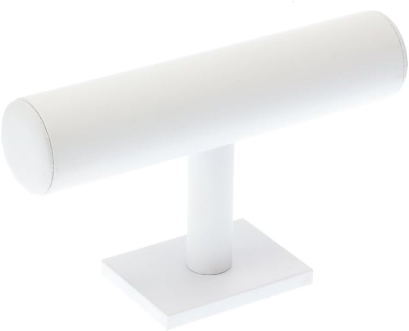 SE White Velvet Single Round TBar Bracelet Display  JD142SWR - Image 1