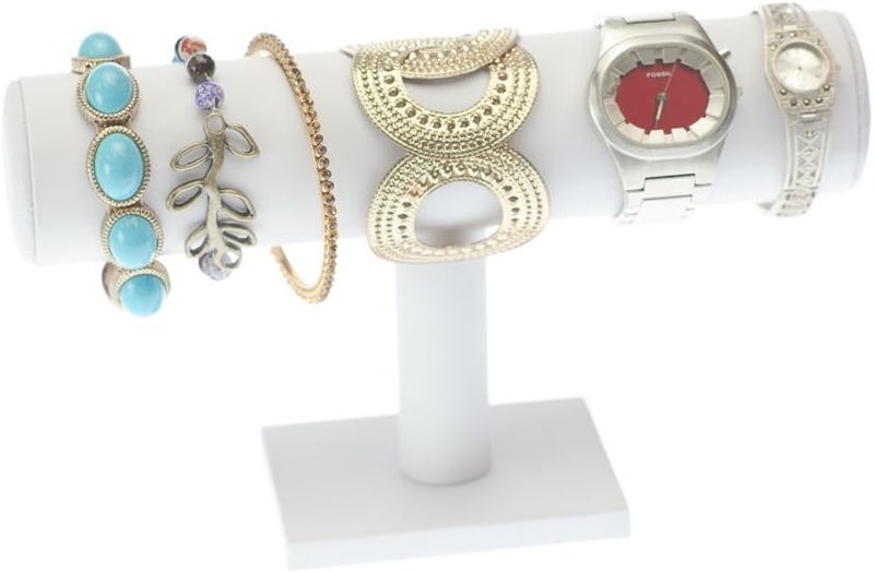 SE White Velvet Single Round TBar Bracelet Display  JD142SWR - Image 4