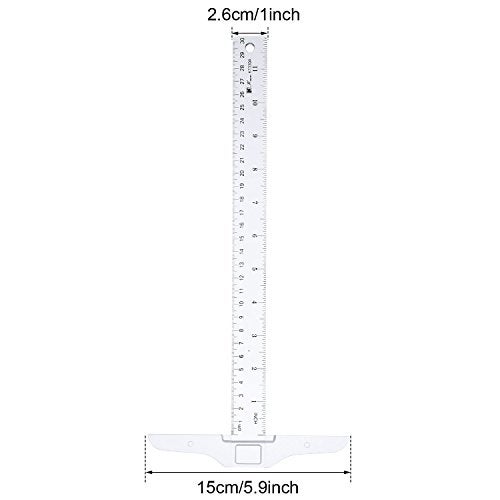Pangda 12 Inch/ 30 cm T-Square Ruler Plastic Transparent T-Ruler for Drafting and General Layout Work (4) - Image 4