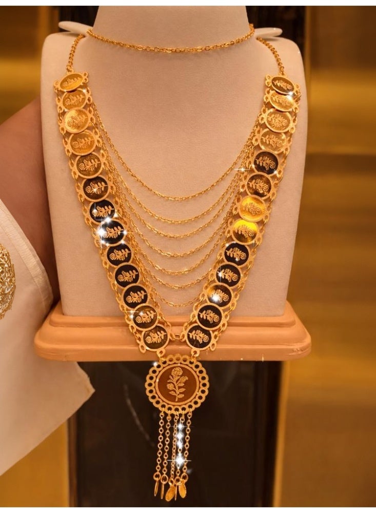 نو قلادة تراثية متعددة الطبقات فاخرة – إطلالة أنيقة للأعراس والمناسبات الخاصة - Image 3