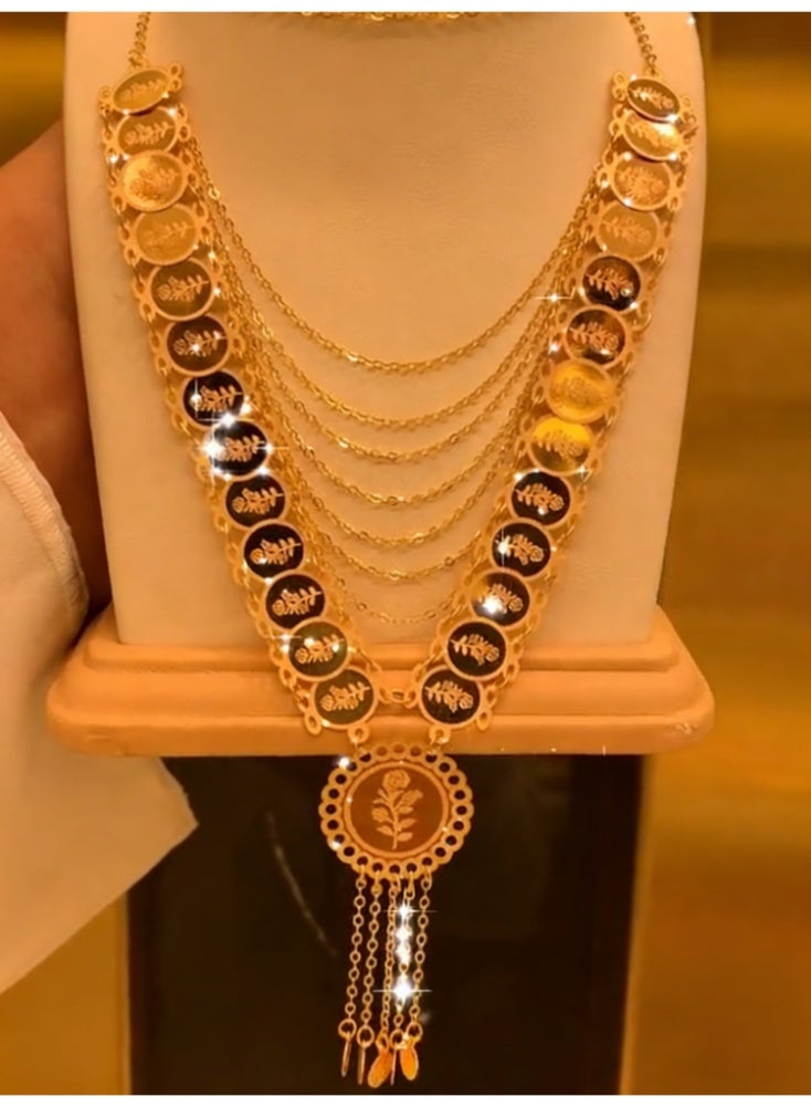نو قلادة تراثية متعددة الطبقات فاخرة – إطلالة أنيقة للأعراس والمناسبات الخاصة - Image 1