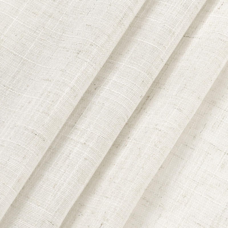 Nanspring Off White Cafe Curtains 45 Inch Length Set 2 Panel Back Tab Pocket Semi Sheer Short Linen White Curtain Tiers for Small Bathroom Window Basement 52x45 - Image 5